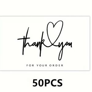 Thank You Cards Black and White NEW 50 cards